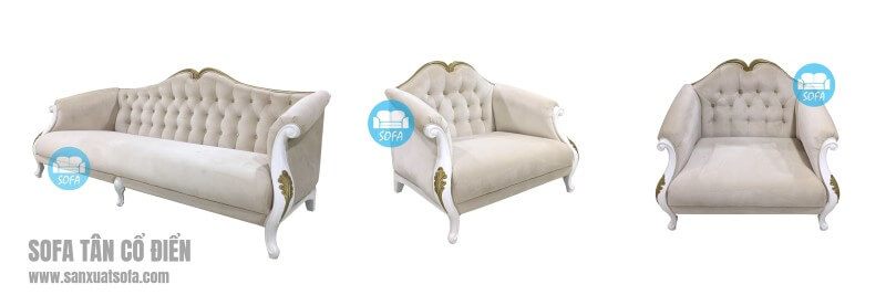 Sofa Tân cổ điển MS-002 gỗ tự nhiên Tần bì, bọc nỉ cao cấp nhập khẩu tại chung cư Dplex Thanh Xuân, Hà Nội