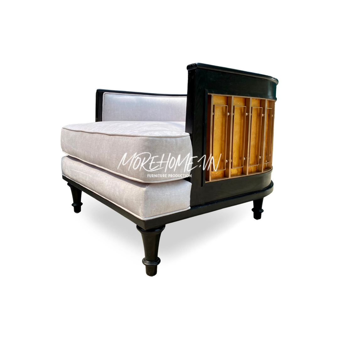 Sofa đơn sơn đen sang trọng cho nội thất chung cư, biệt thự